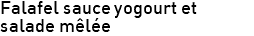 Falafel sauce yogourt et salade mêlée